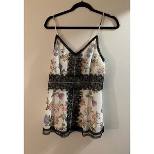 NEW PRINTED LACE BACK ZIPPER TOP. FIRM PRICE!